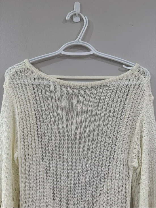 L'Academie Evea Crochet white Maxi knit dress swim coverup resort wear vacation - Picture 5 of 8